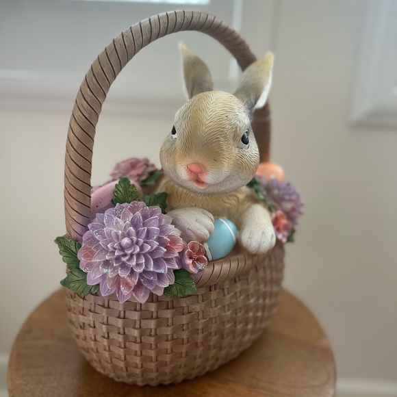 Martha Stewart Easter spring bunny basket ceramic table top decoration - Picture 4 of 12